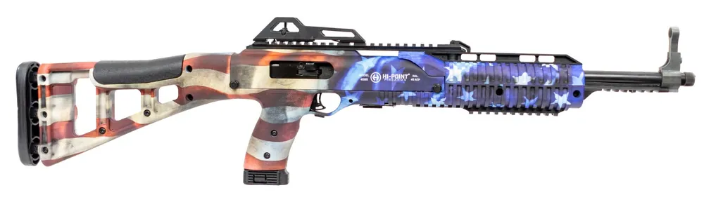 Hi-Point 4595TS Carbine .45ACP 17.50" 9+1 Steel Rec Fixed Syn Stock Adj Rear Sight/Peep Front American Flag Finish 4595TS FLG