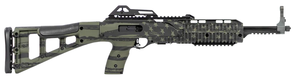 Hi-Point 995TS 9mm 10+1 16.50" Steel Barrel/Rec Syn Stk Adj Frt Sight/Peep Rear Amer Flag Finish 995TS FLG OD