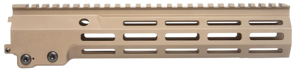 Geissele Automatics Super Modular Rail MK16 M-LOK, 10.50", Desert Dirt Aluminum for AR Platform, Barrel Nut Included