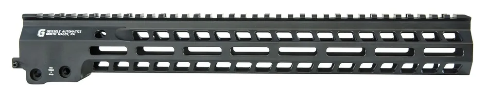 Geissele Automatics Super Modular Rail MK14 M-LOK, 15", Black Aluminum for AR Platform, Barrel Nut Included