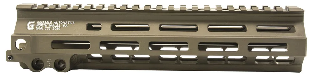 Geissele Automatics Super Modular Rail MK8 M-LOK, 9.30", Desert Dirt Aluminum for AR Platform, Barrel Nut Included