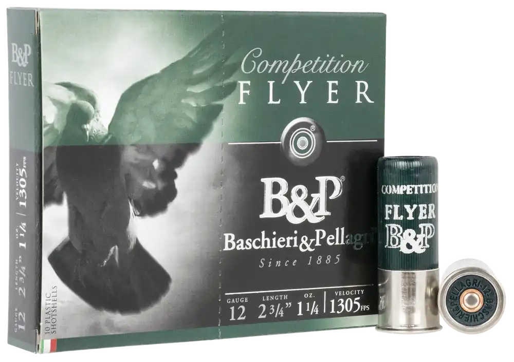 B&P Flyer 12 Gauge 2.75" 1 1/4 oz 1305 fps 8 Shot 10 Bx/10 Cs