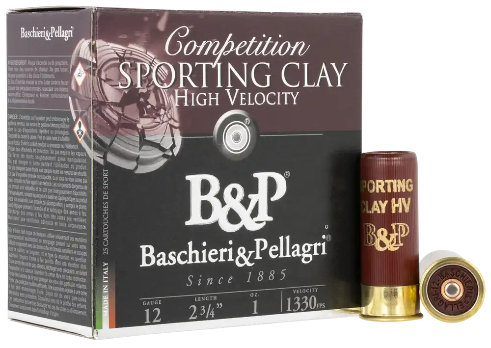 B&P Sporting Clays High Velocity 12 Gauge 2.75" 1 oz 1330 fps 8 Shot 25 Bx/10 Cs