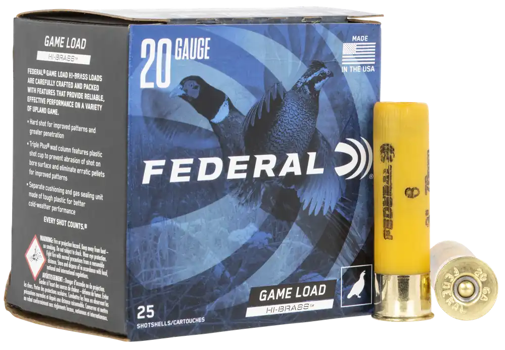 Federal Game-Shok High Brass 20 Gauge 3" 1 1/4 oz 1300 fps 6 Shot 25 Bx/10 Cs