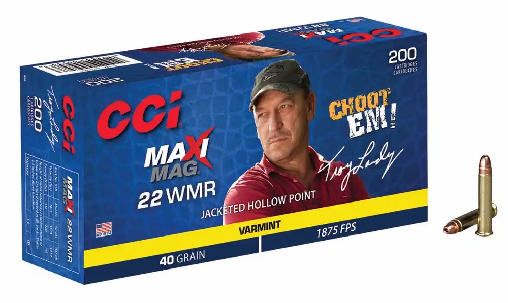 CCI Maxi-Mag Varmint .22 WMR 40 gr Jacketed Hollow Point 200 Rounds 958