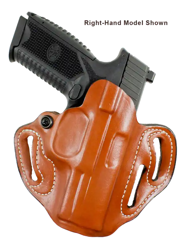 DeSantis Gunhide Speed Scabbard OWB Tan Leather Belt Slide Fits Springfield Prodigy w/wo Red Dot Fits 4.25" Barrel LH