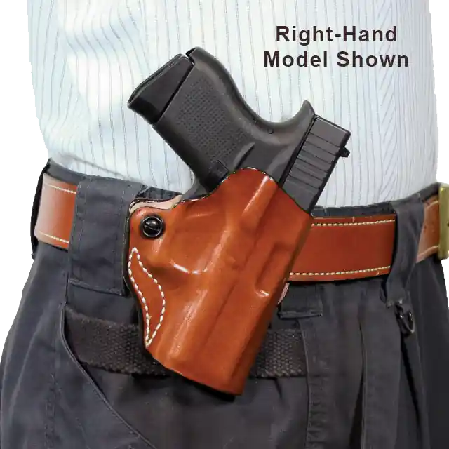 DeSantis Gunhide Mini Scabbard OWB Tan Leather Fits Springfield Prodigy w/wo Red Dot Fits 4.25" Barrel LH