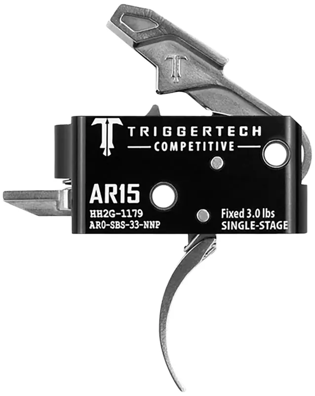 TriggerTech Competitive Stainless Pro Curved Single-Stage 3 lbs Fixed for AR-15