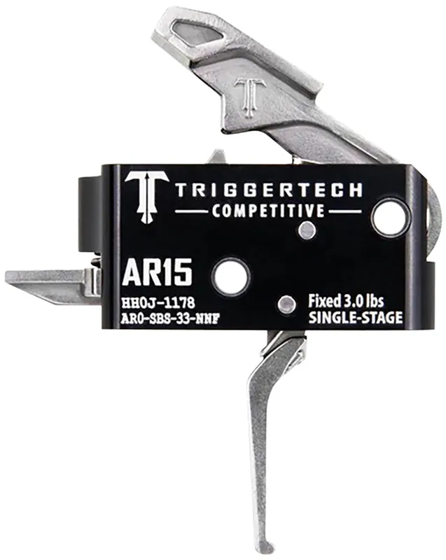 TriggerTech Competitive Stainless Flat Single-Stage 3 lbs Fixed for AR-15