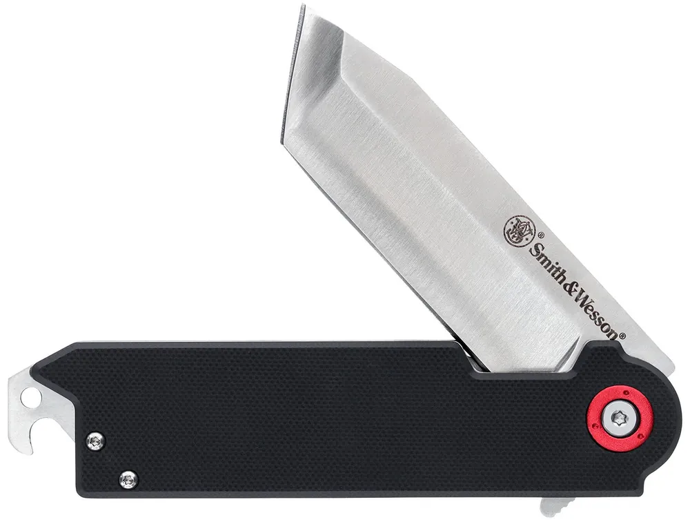 Smith & Wesson Knives Big Benji 3.50" Folding Plain Stainless Steel Blade 4.25" Black