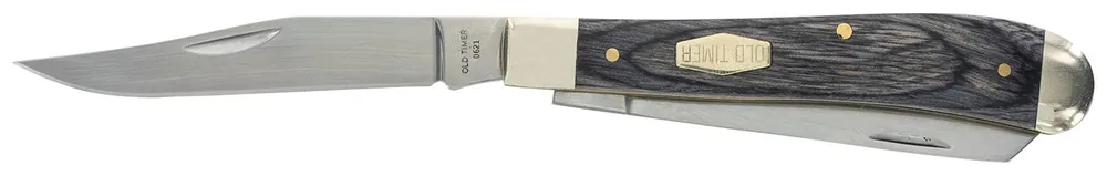 Old Timer Heritage Series Trapper 940T 3" Clip Spey D2 Steel Blade 3.70" Black Tan Wood Laminate Handle