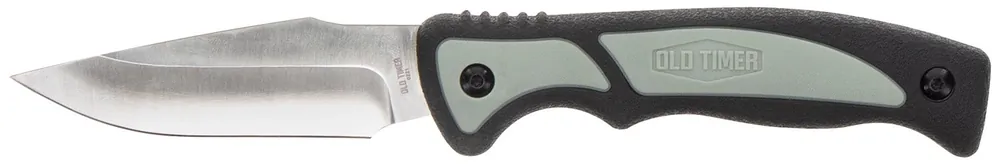 Old Timer Trail Boss 3.70" Fixed Caper Plain Stainless Steel Blade 5.25" TPE Handle Includes Sheath