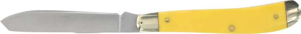 Old Timer Gunstock Trapper 3" Plain Stainless Steel Blade Yellow