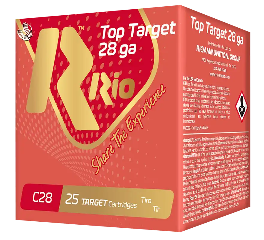 Rio Ammunition Top Target 28 Ga 2.75" 3/4 oz 8 Shot 25 Shells Per Box