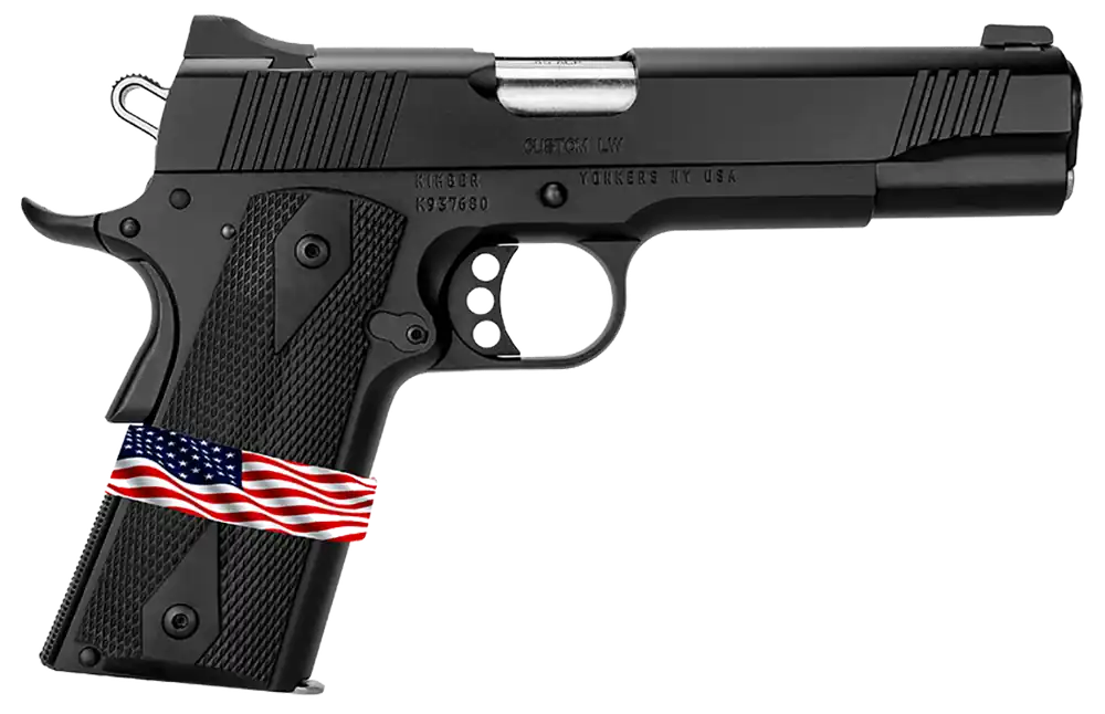 Kimber Custom LW Liberty .45ACP Pistol 7+1 5" SS Barrel Steel Slide Aluminum Frame White Dot Sights Thumb Safety Black 3000500