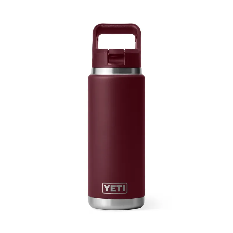 YETI Rambler 26 oz. Water Bottle w/Color-Matched Straw Cap - Wild Vine Red