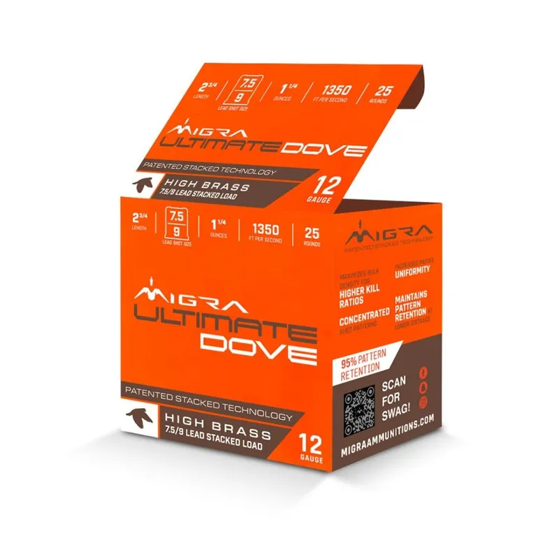 Migra Ultimate Dove 12 GA 2 3/4" 1 1/4 oz. 7.5-9 Shot 25 Rounds