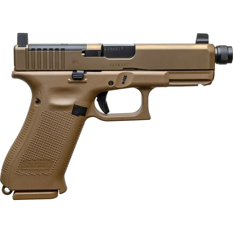 Glock 19X MOS Pistol 9mm 17+1/19+1 4.52‘‘ Threaded Barrel Optic Ready Slide Suppressor Height Sights Coyote PX1950S03MOSTB
