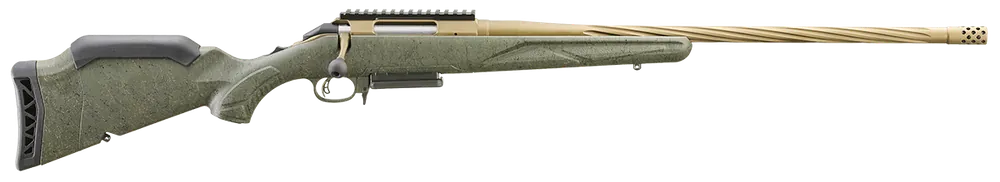 Ruger American Predator Rifle Gen II 6mm CM 3+1 22" Threaded Barrel w/Brake Steel Rec w/Rail Syn Stock Adj Trigger Green 46934