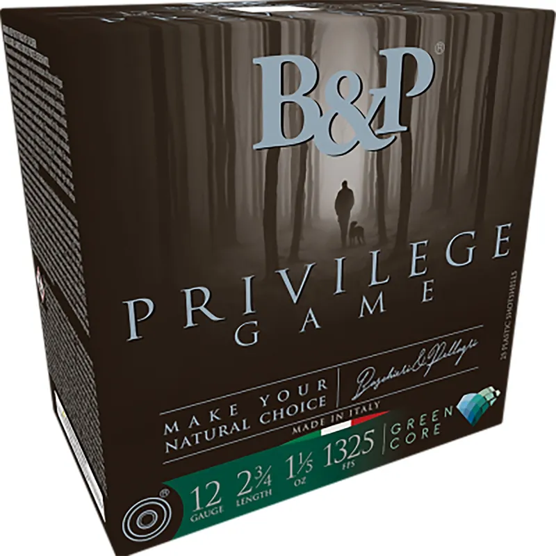 B&P Ammunition Privilege Game 12 GA 2.75" 1-1/5 oz 5 Lead Shot 1325 fps 25 Shells Per Box