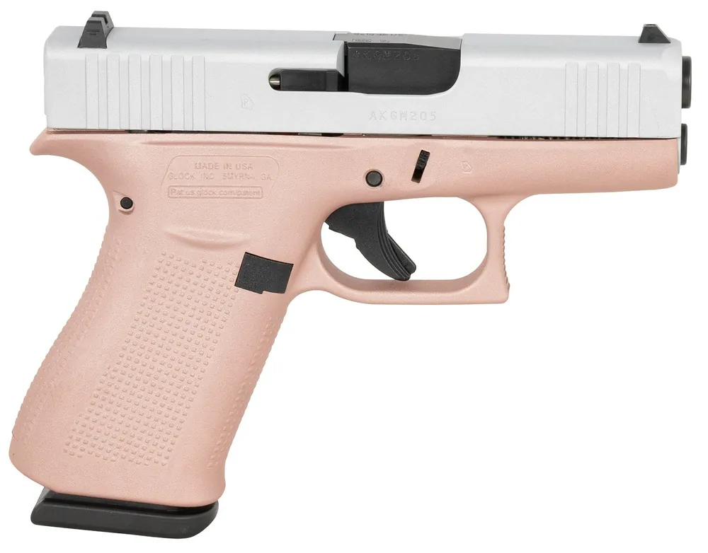 Glock G43 Sub-Compact Frame 9mm Luger Pistol 10+1 3.41" Black GMB Barrel, Crushed Silver Serrated Steel Slide, UX4350204RGFCSS