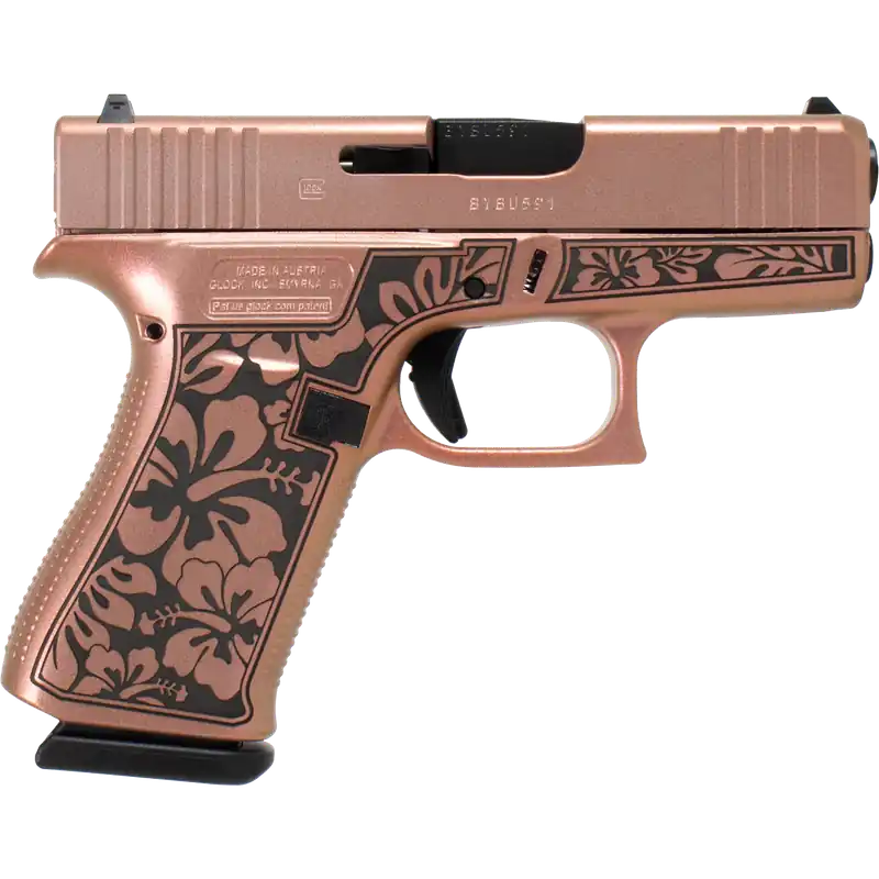 Glock G43 9mm Luger Pistol 6+1 3.41" Barrel Polymer Frame Hibiscus Chimera UI4350204HIBCHIM