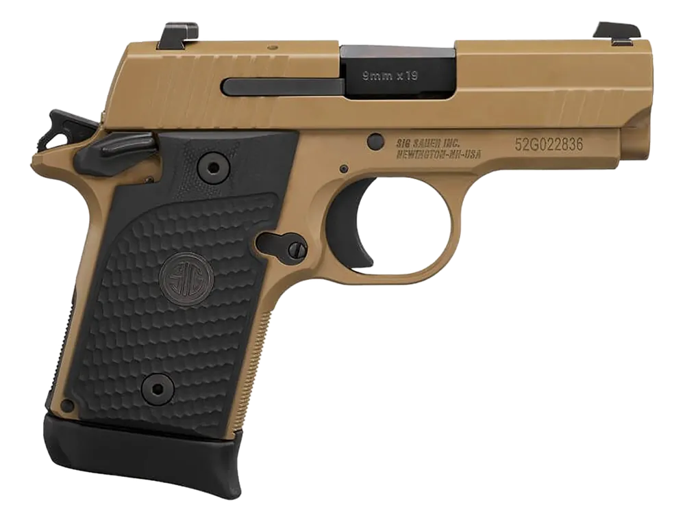 Sig Sauer P938 Emperor Scorpion 9mm Luger Pistol 3" Black /Coyote Cerakote 938-9-ESCPN-AMBI
