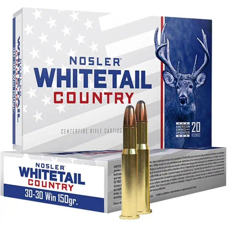 Nosler Whitetail Country 30-30 Winchester Ammo 150gr Spitzer Boat Tail 20 Rounds 40135