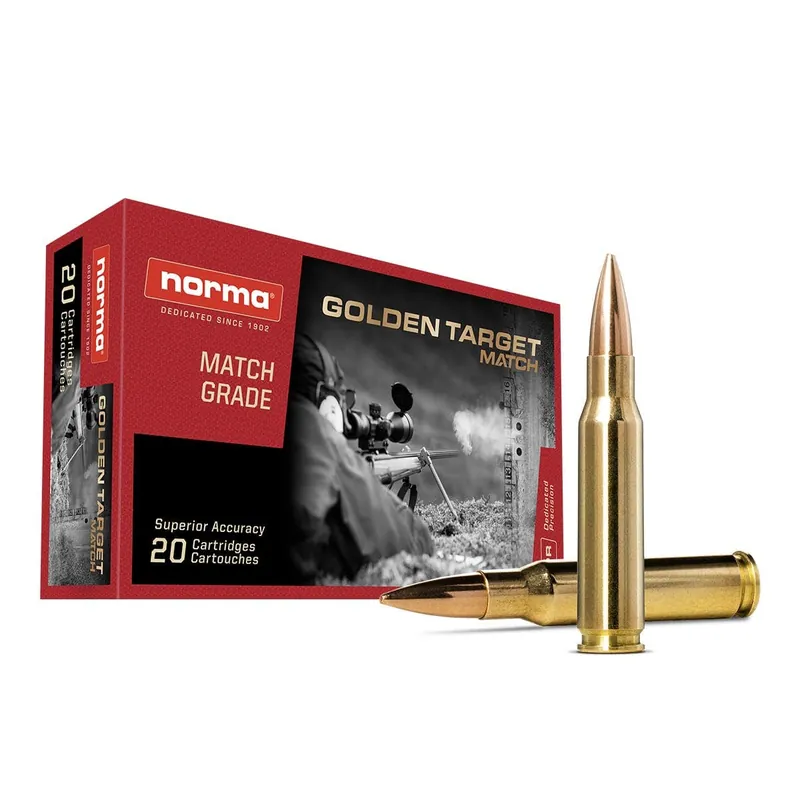Norma Golden Target Match 308 Winchester Ammo 175 Grain Hollow Point Boat Tail 20 Rounds 10177442