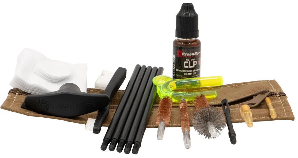 KleenBore Compact Military/LE 5.56mm/9mm Combination Cleaning Kit KB-MLE-5.56-9