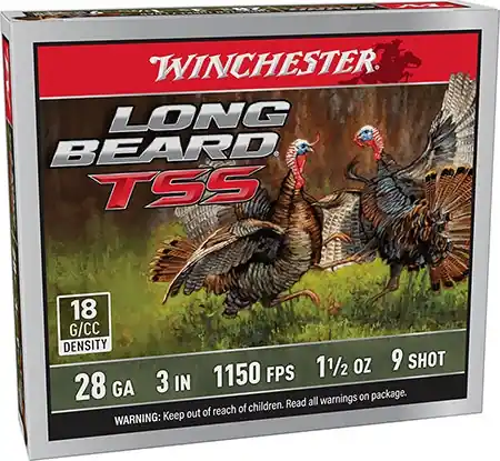 Winchester Long Beard TSS 28 Gauge Ammo 3" 1 5/8oz Tungsten 9 Shot 5 Rounds LBTSS2839