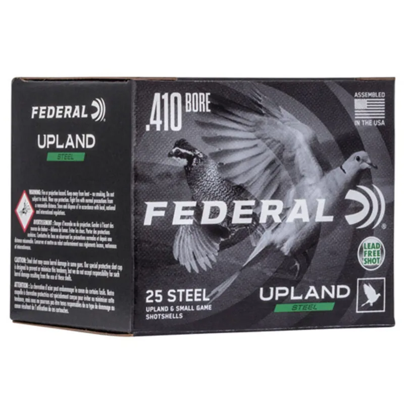 Federal Upland Steel 410 Bore Ammo 3" 6 25 Rounds USH4106