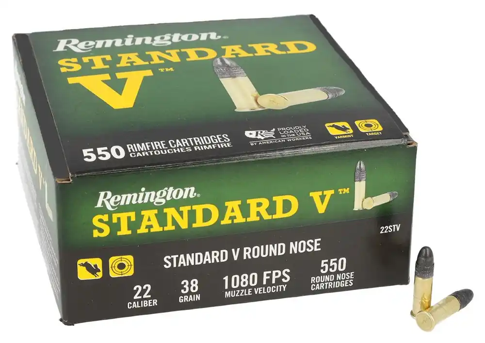 Remington Standard V .22 LR Ammo 38 gr Round Nose 550 Rounds R20988