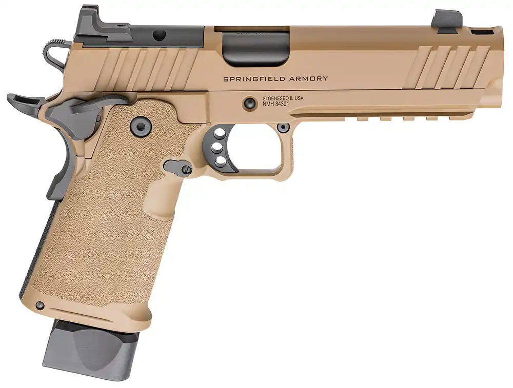 Springfield Armory 1911 Prodigy COMP AOS 9MM Pistol 5" Coyote Brown Cerakote PH9119AOSCOMP