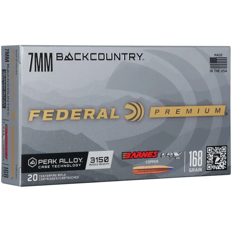 Federal Premium Barnes LRX 7mm Backcountry Ammo 168 Grain Barnes LRX 20 Rounds P7BCLRX1
