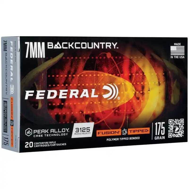 Federal Fusion Tipped Rifle 7mm Backcountry Ammo 175 Grain Fusion Tipped 25 Rounds F7BCTFS2