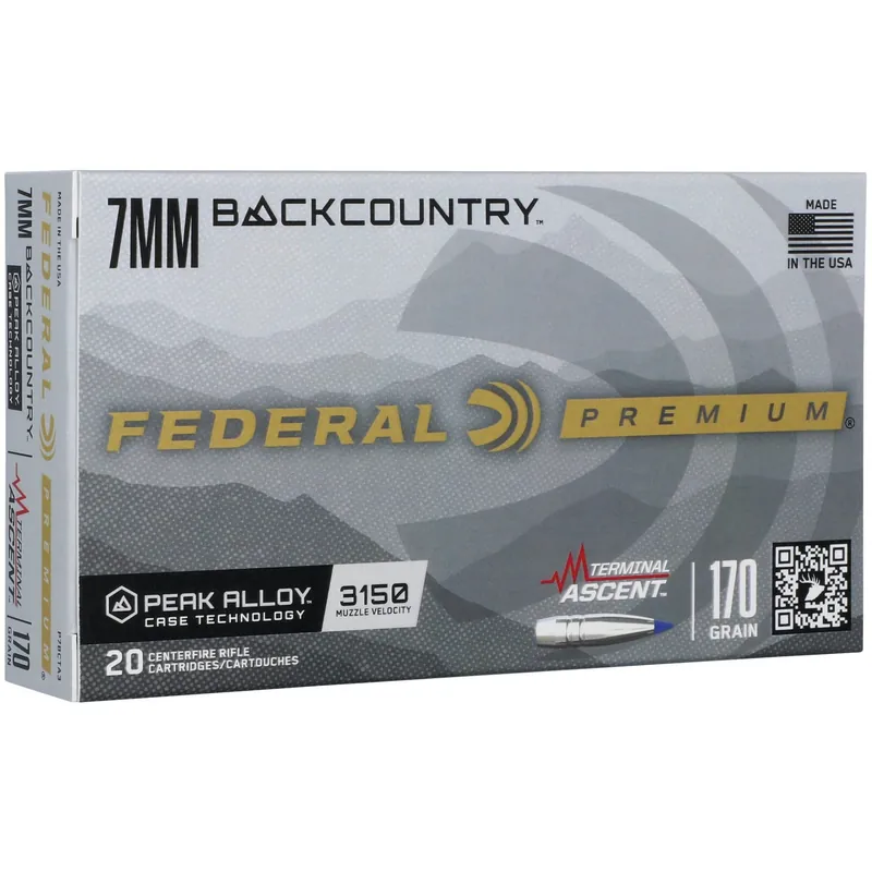 Federal Premium Terminal Ascent 7mm Backcountry Ammo 170 Grain Terminal Ascent 20 Rounds P7BCTA3