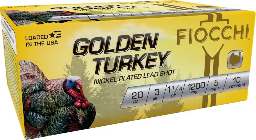 Fiocchi Golden Turkey 20 Gauge Ammo 3" 5 10 Rounds 203TRKC5