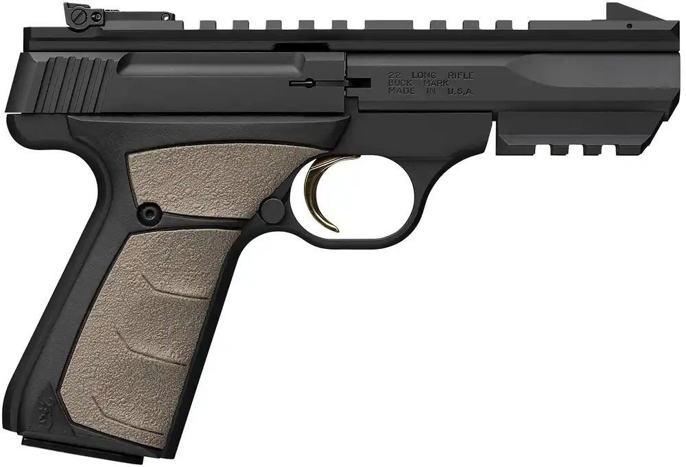 Browning Buck Mark Black Label URX 22 LR Pistol 10+1 5.50" Serrated Slide, Picatinny 051601490