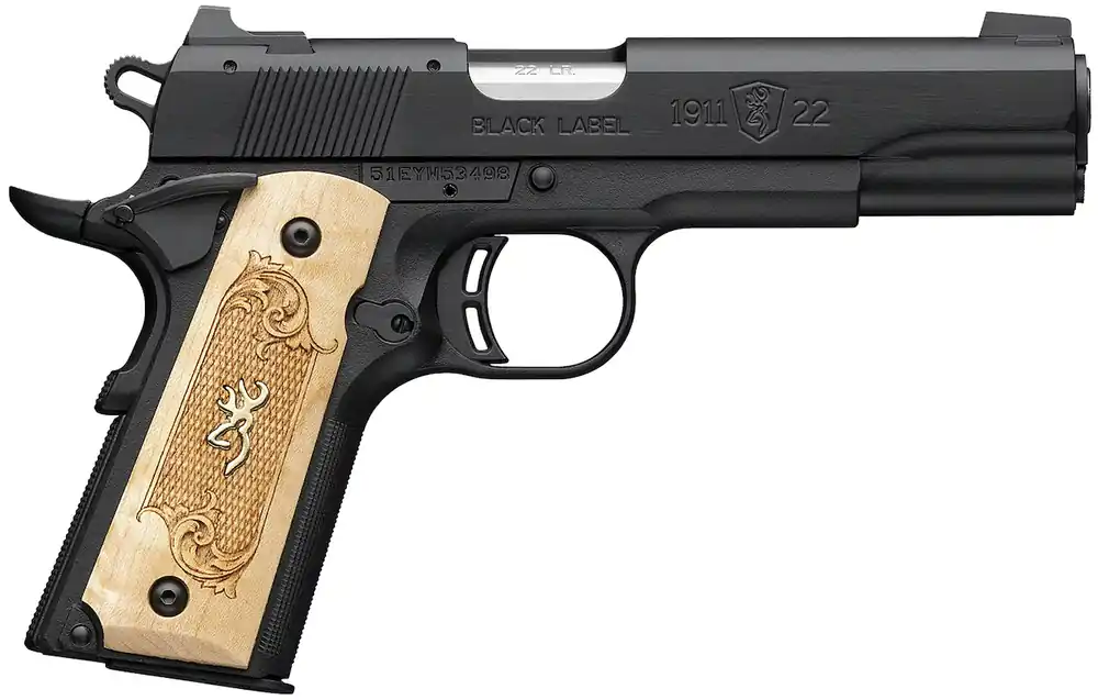 Browning 1911-22 Black Label Medallion 22 LR Pistol 4.25" Black/Maple 051067490