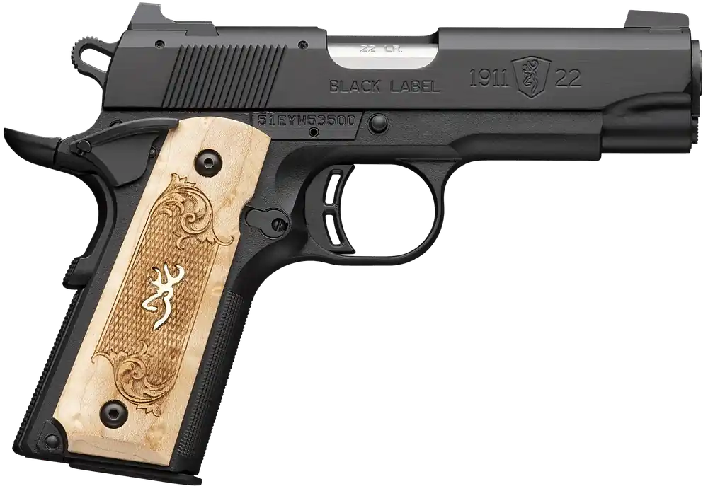 Browning 1911-22 Black Label Medallion 22 LR Pistol 3.63" Black/Maple 051068490