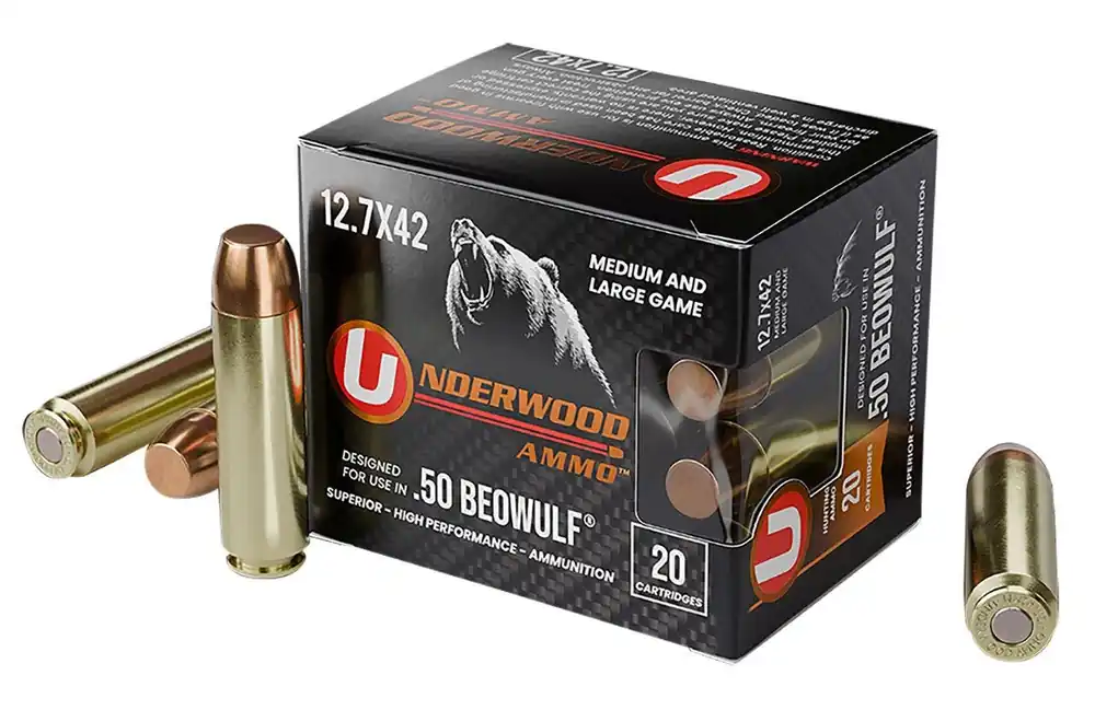 Underwood Ammo .50 Beowulf Ammo 350 gr Full Metal Jacket Flat Nose 20 Rounds 557