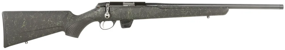Tikka T1X Roughtech 22 LR Rifle 20" Black with Green Webbing JRT1XRT300