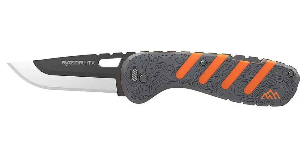 Outdoor Edge Razor HTX 3" Folder Knife Gray/Org W/Blade Pod HTX30Y6C