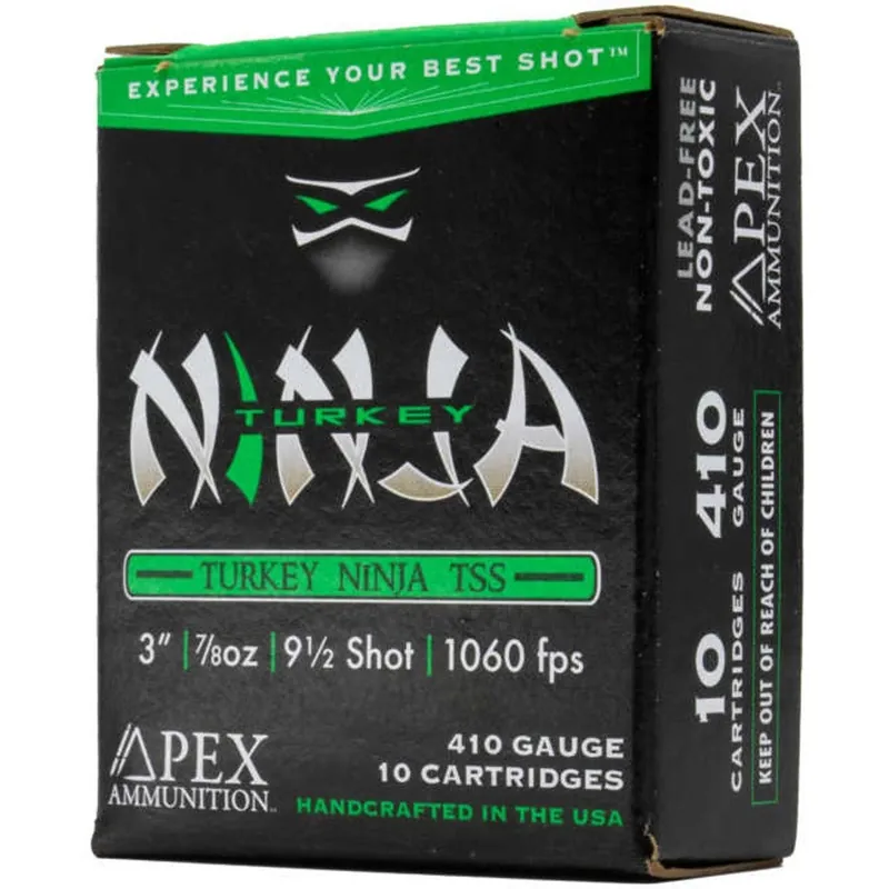 Apex Ninja Turkey 410 Gauge Ammo 3" 7/8 Oz 9.5 TSS 10 Rounds NINJA410