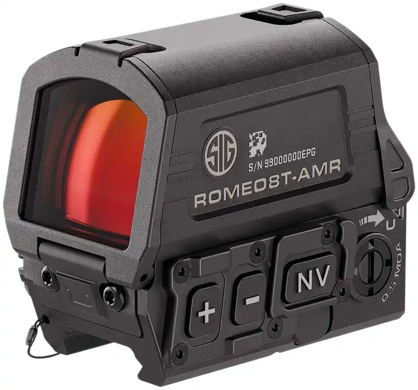 Sig Sauer Romeo8T AMR 1x40mm Red Dot Sight – Quad Ballistic Circle Dot 2.0 Reticle, Black SOR8T101