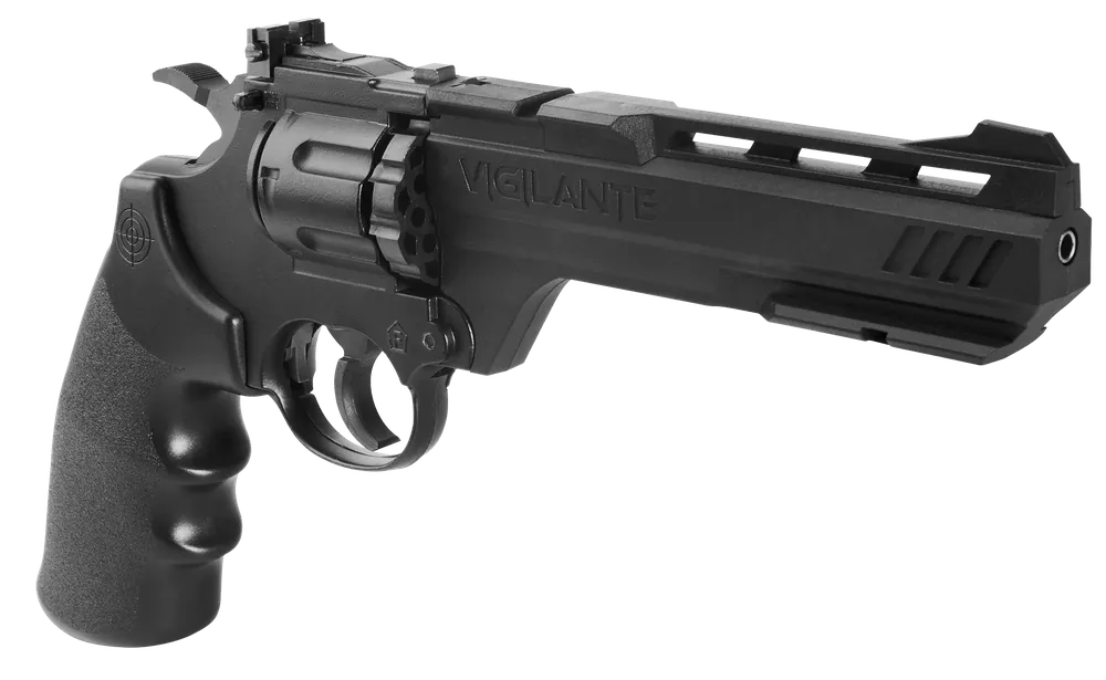 Crosman CCP8B2 Vigilante Air Revolver CO2 177 Pellet,177 BB 10rd Pellet, 6rd BB Black Frame Black Polymer Grip