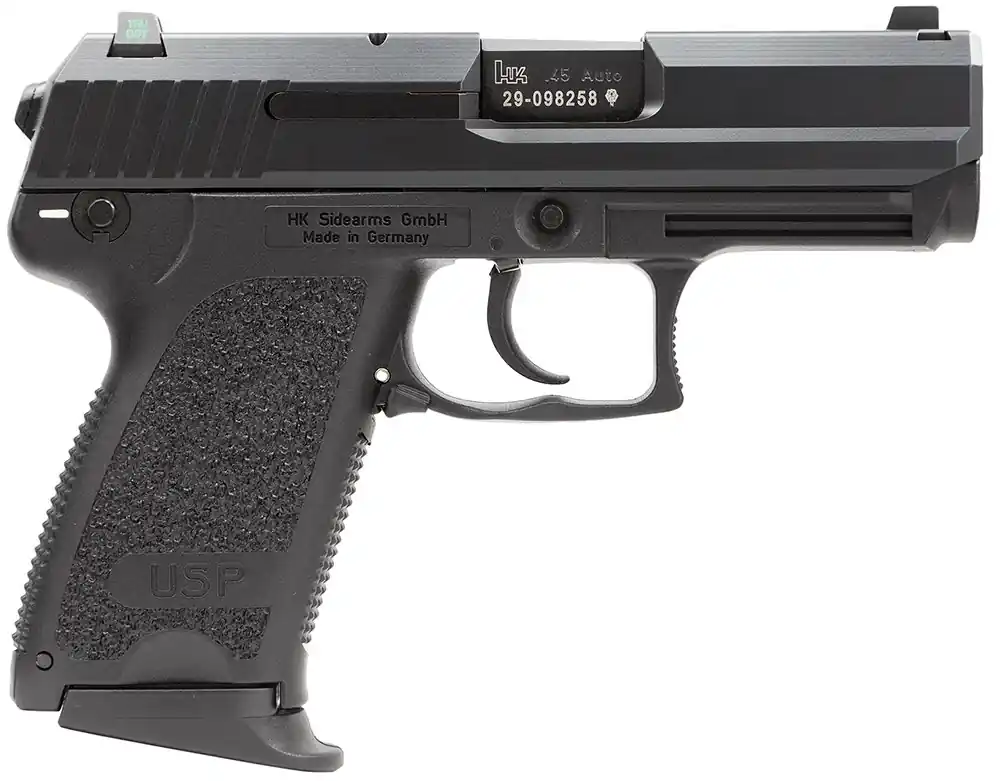 HK USP Compact V1 45 ACP Caliber, 3.78", 8+1, Black Finish