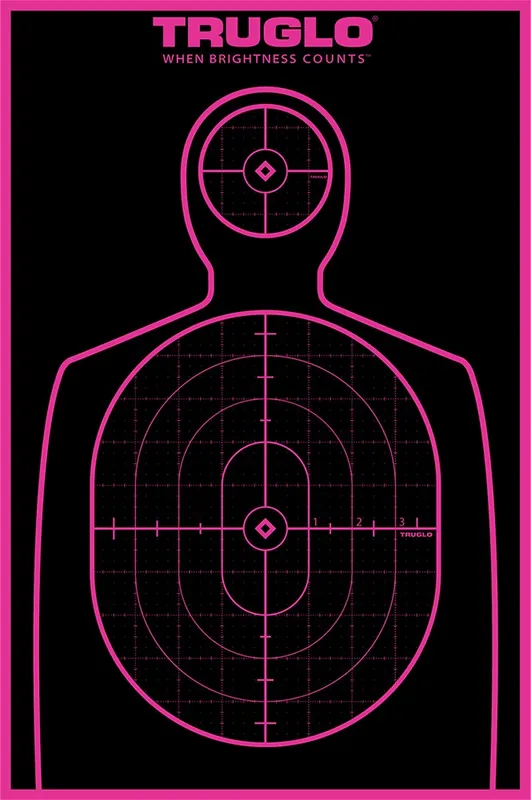 Truglo Tru-See Self-Adhesive Paper Silhouette Black/Pink 6 Per Pkg