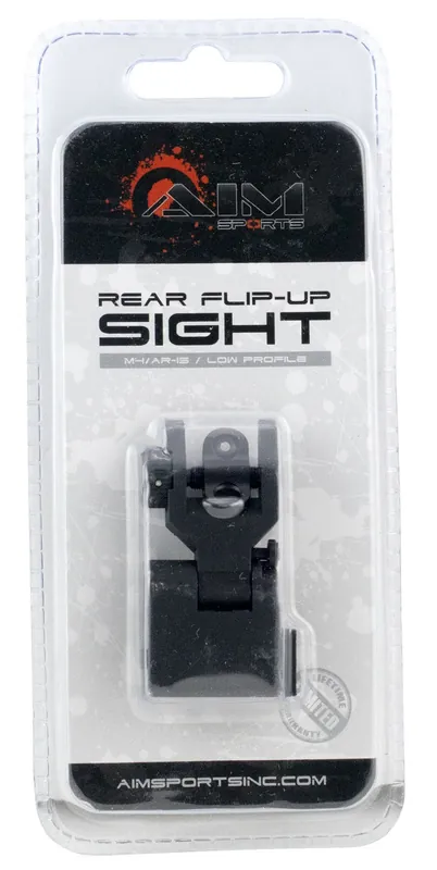 Aim Sports Flip Up Rear Sight Low Profile Black Anodized for AR-15, M4